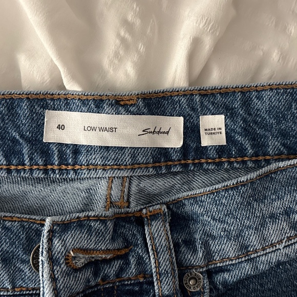 Subdued Low Rise Dark Wash Star Patch Jeans - Picture 3 of 3